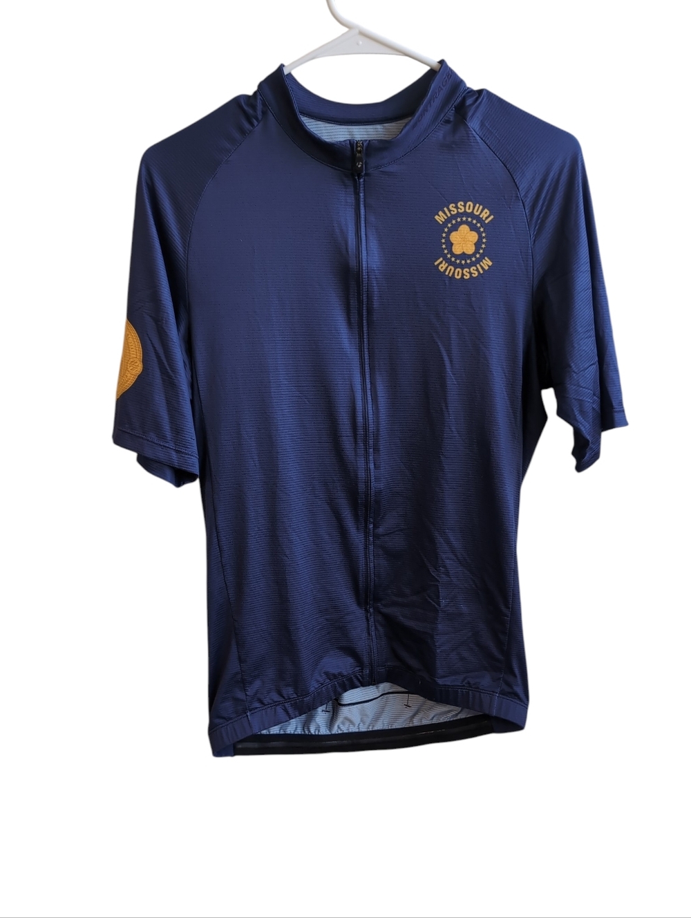 Bontrager Navy Blue Missouri Themed Cycling Jersey Short Sleeve Size Medium